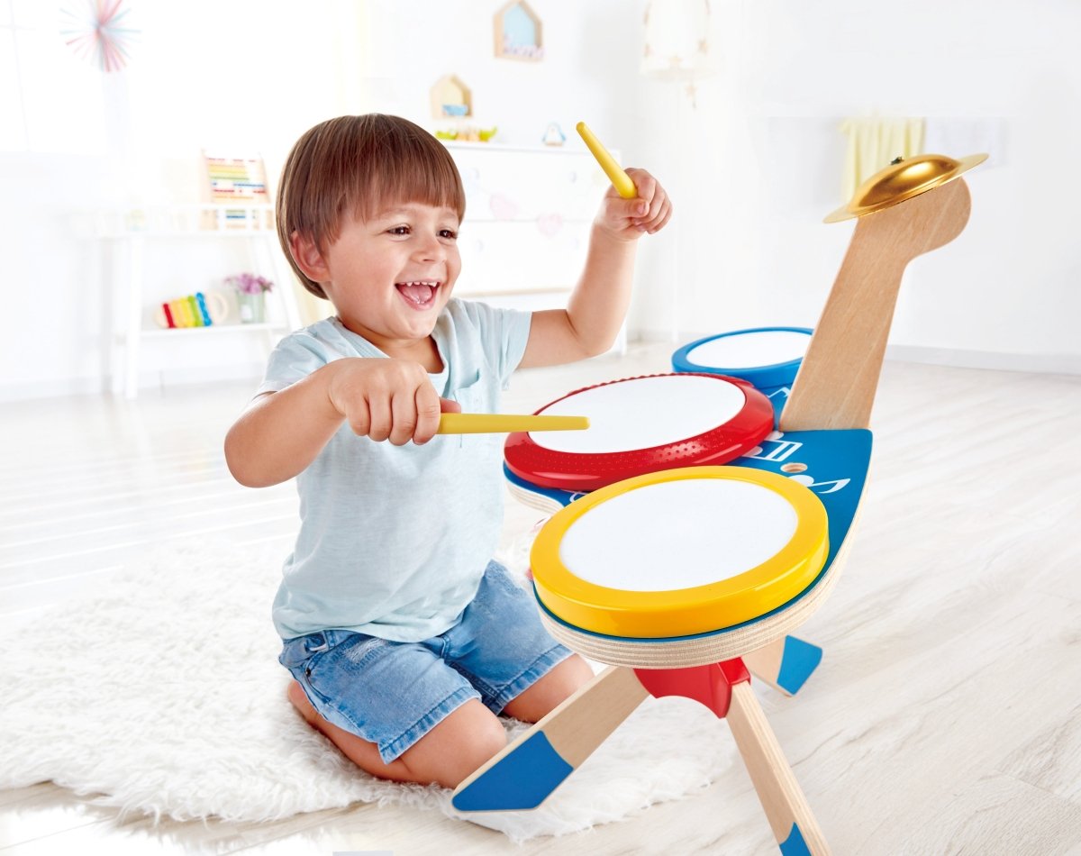 Hape Wooden Drum & Cymbal Musical Set - Premium for Kids in Qatar | Toysaro.com