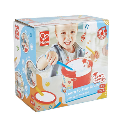 Hape Learn with Lights Musical Instrument Drum Set - 3pcs - Premium for Kids in Qatar | Toysaro.com