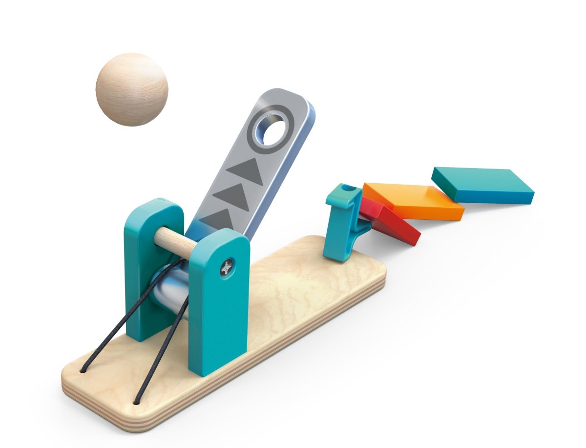 Hape - Robot Factory Domino STEAM Toy Wooden Set - 122pcs - Premium for Kids in Qatar | Toysaro.com