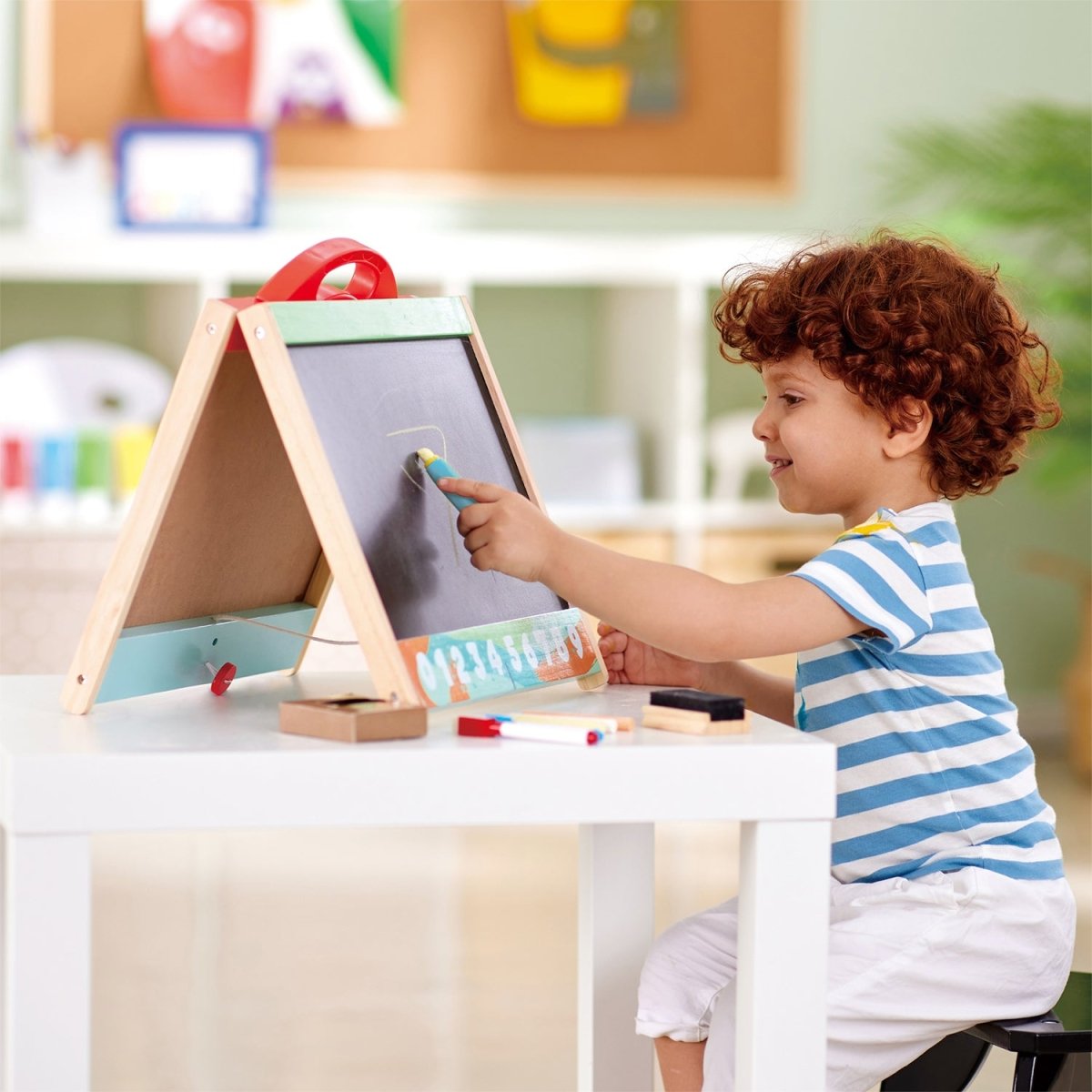 Hape - Foldable Double - side Tabletop Store & Go Easel - Premium for Kids in Qatar | Toysaro.com