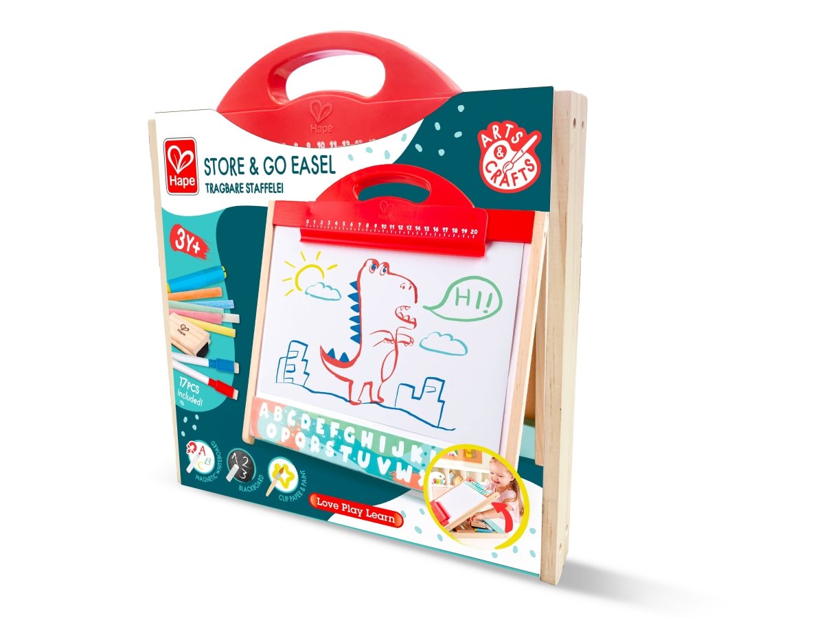 Hape - Foldable Double - side Tabletop Store & Go Easel - Premium for Kids in Qatar | Toysaro.com