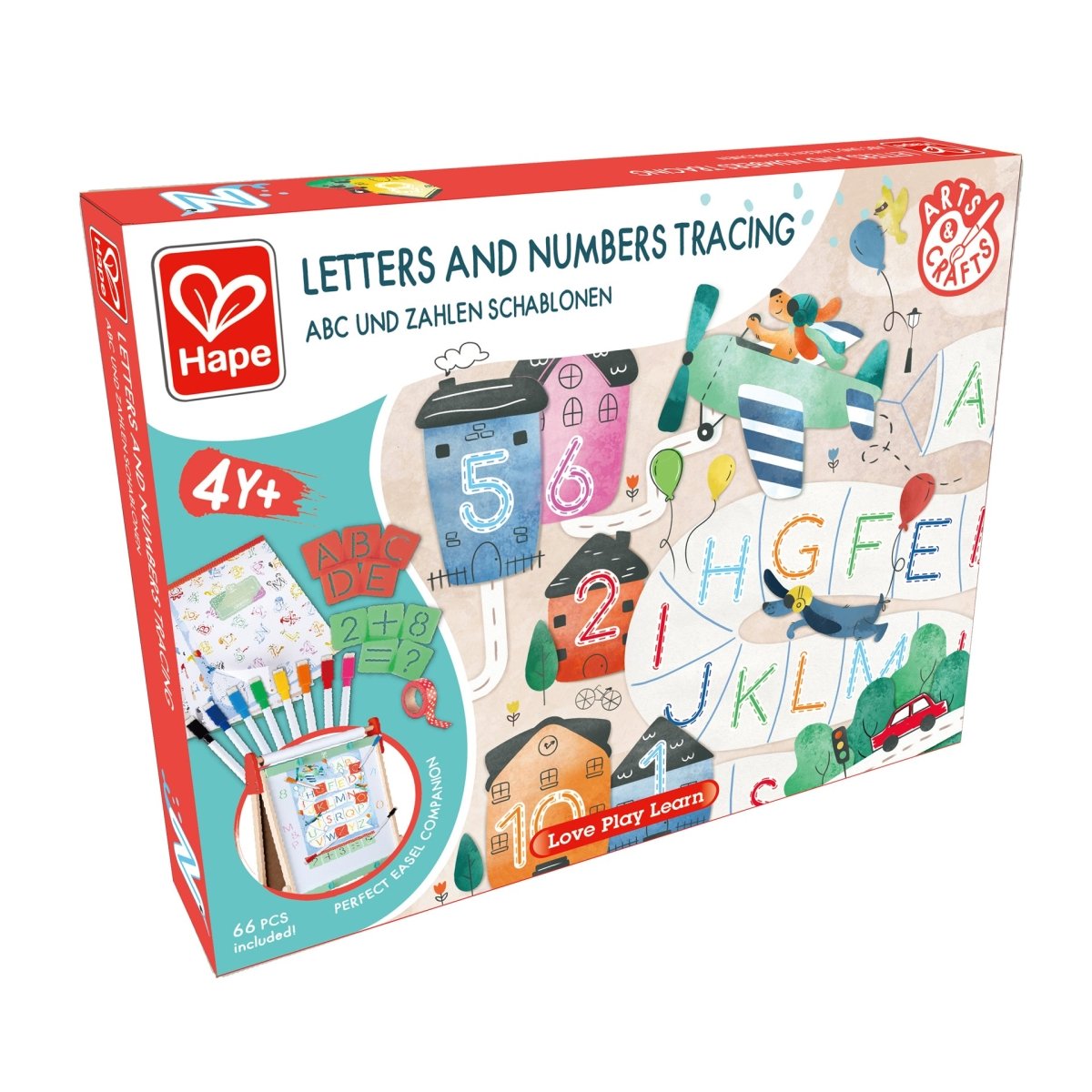 Hape Letters And Numbers Tracing Arts & Craft Set 66pcs - Premium for Kids in Qatar | Toysaro.com