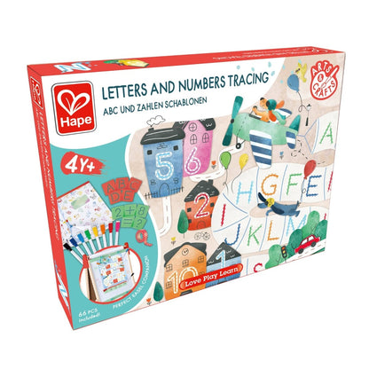 Hape Letters And Numbers Tracing Arts & Craft Set 66pcs - Premium for Kids in Qatar | Toysaro.com