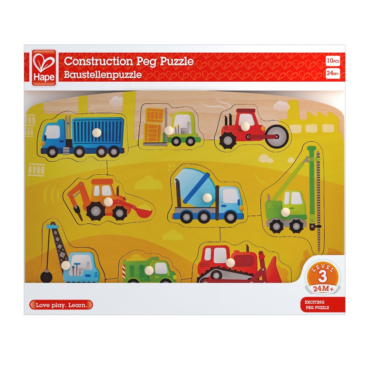 Hape Educational Construction Peg Wooden Puzzle - Premium for Kids in Qatar | Toysaro.com