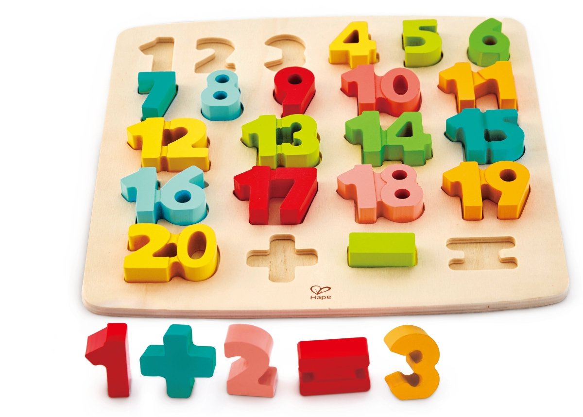 Hape Chunky Number Educational Wooden Puzzle - 24pcs - Premium for Kids in Qatar | Toysaro.com