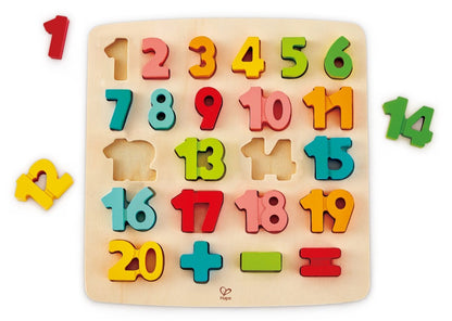 Hape Chunky Number Educational Wooden Puzzle - 24pcs - Premium for Kids in Qatar | Toysaro.com