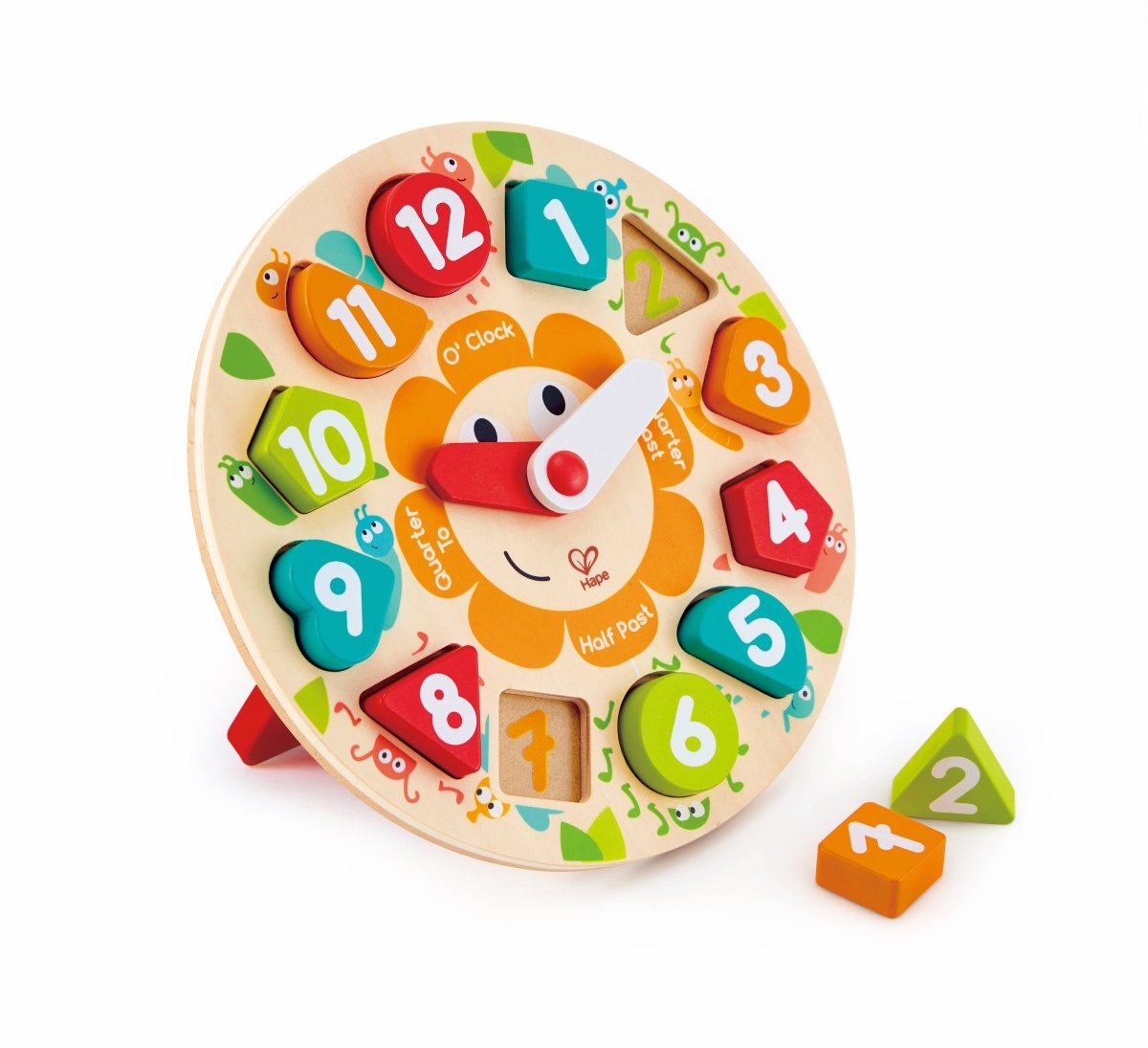Hape Wooden Chunky Clock Educational Puzzle - 13pcs - Premium for Kids in Qatar | Toysaro.com
