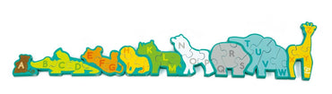 Hape Alphabet & Animal Parade Wooden Puzzle, 3Y+ Multicolor - Premium for Kids in Qatar | Toysaro.com