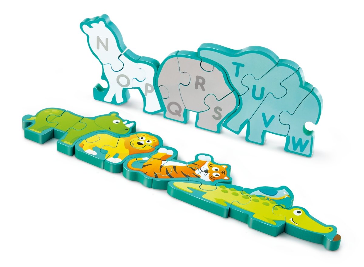 Hape Alphabet & Animal Parade Wooden Puzzle, 3Y+ Multicolor - Premium for Kids in Qatar | Toysaro.com