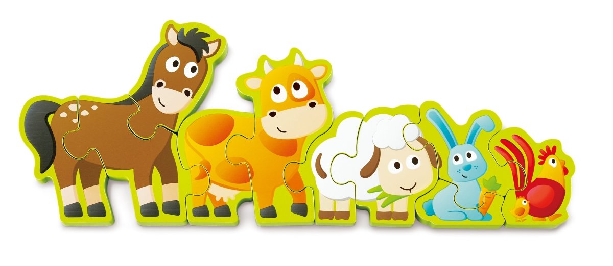 Hape - Double - Sided Numbers & Farm Animal Wooden Jigsaw Puzzle - Premium for Kids in Qatar | Toysaro.com