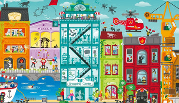 Hape - Animated City Cardboard & Puzzle Game - 49pcs - Premium for Kids in Qatar | Toysaro.com