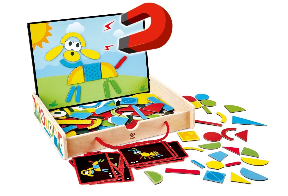 Hape Two - sided Magnetic Art Box Wooden Playset - 91pcs - Premium for Kids in Qatar | Toysaro.com