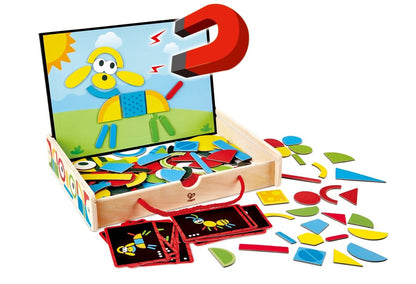Hape Two - sided Magnetic Art Box Wooden Playset - 91pcs - Premium for Kids in Qatar | Toysaro.com