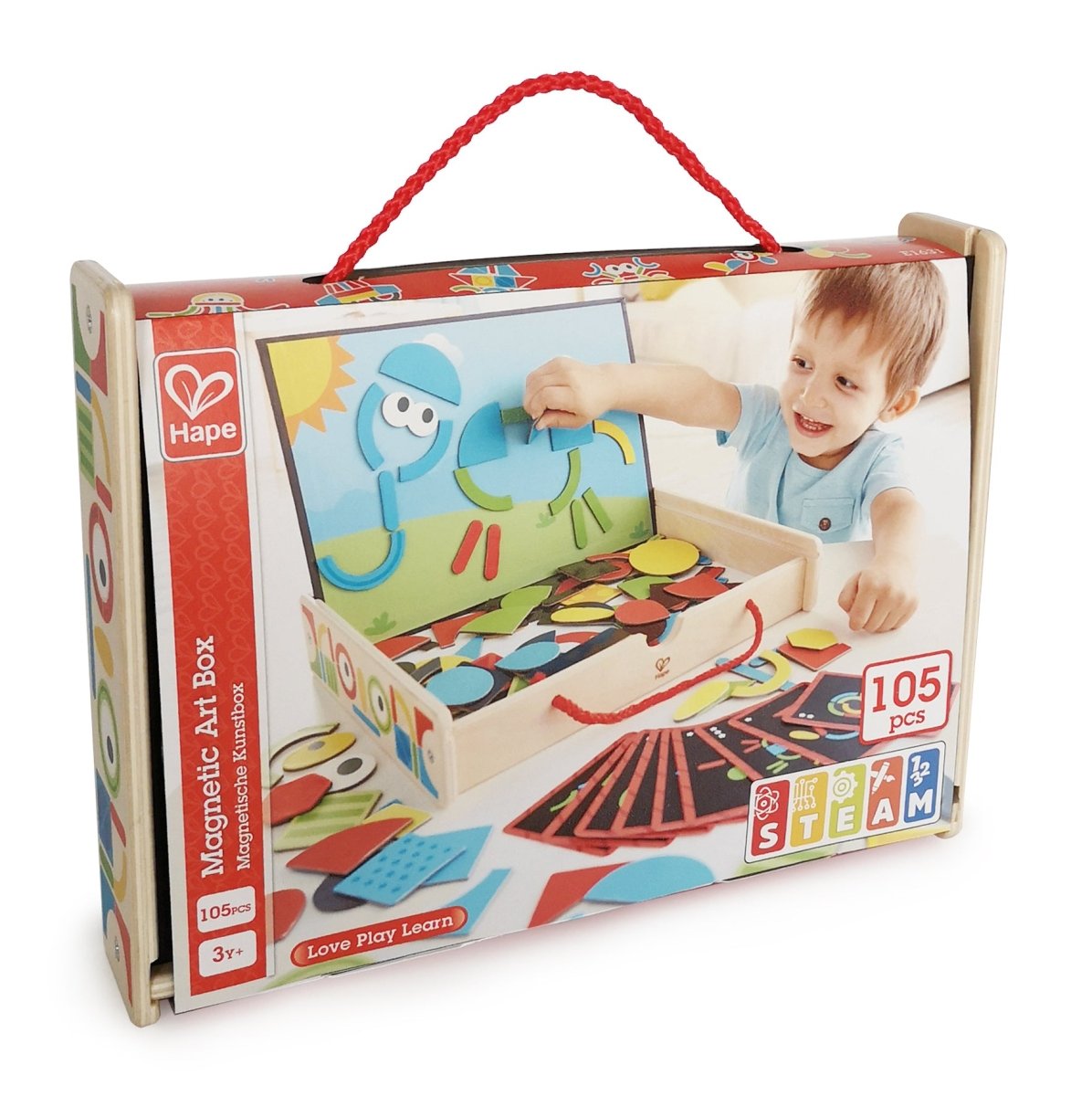 Hape Two - sided Magnetic Art Box Wooden Playset - 91pcs - Premium for Kids in Qatar | Toysaro.com