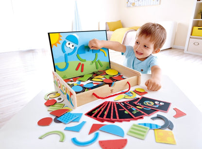 Hape Two - sided Magnetic Art Box Wooden Playset - 91pcs - Premium for Kids in Qatar | Toysaro.com