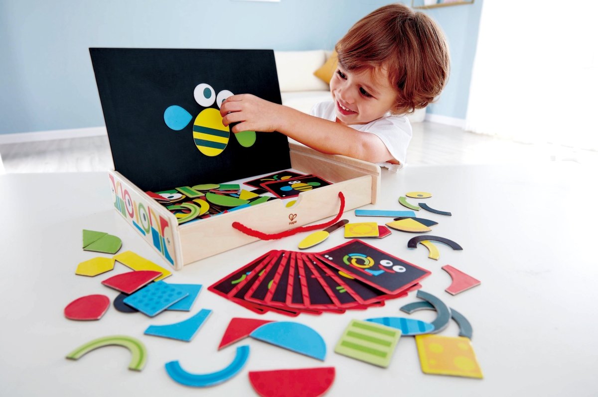 Hape Two - sided Magnetic Art Box Wooden Playset - 91pcs - Premium for Kids in Qatar | Toysaro.com