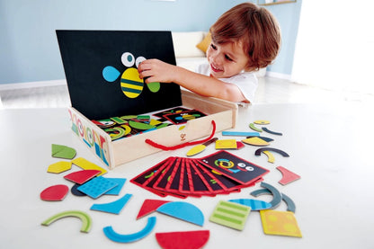 Hape Two - sided Magnetic Art Box Wooden Playset - 91pcs - Premium for Kids in Qatar | Toysaro.com