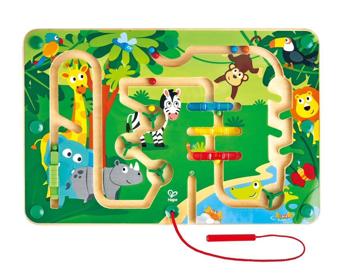 Hape Wooden Magnetic Jungle Educational Maze - Premium for Kids in Qatar | Toysaro.com