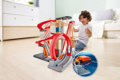 Hape Gearhead Stunt Garage - Premium for Kids in Qatar | Toysaro.com