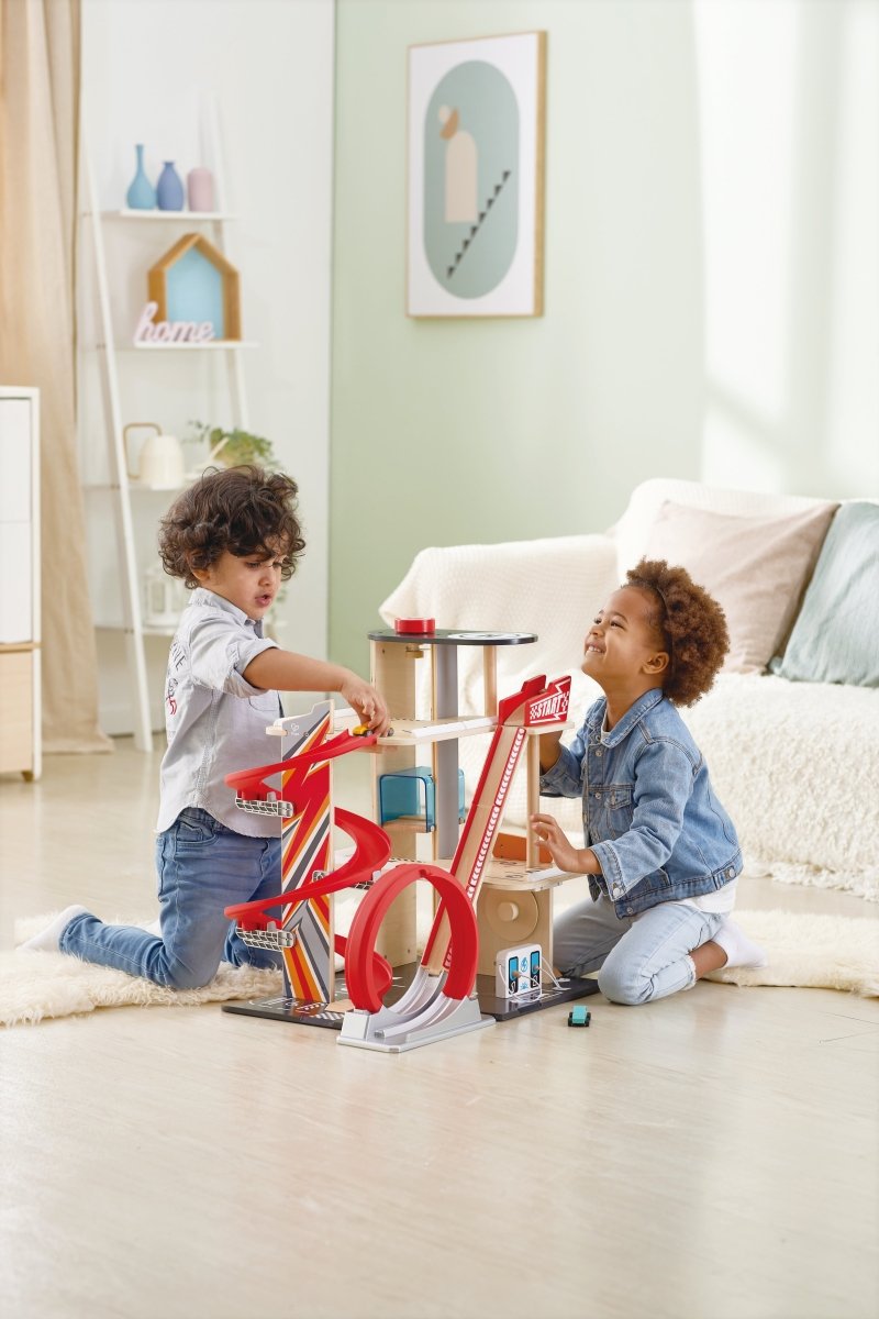 Hape Gearhead Stunt Garage - Premium for Kids in Qatar | Toysaro.com
