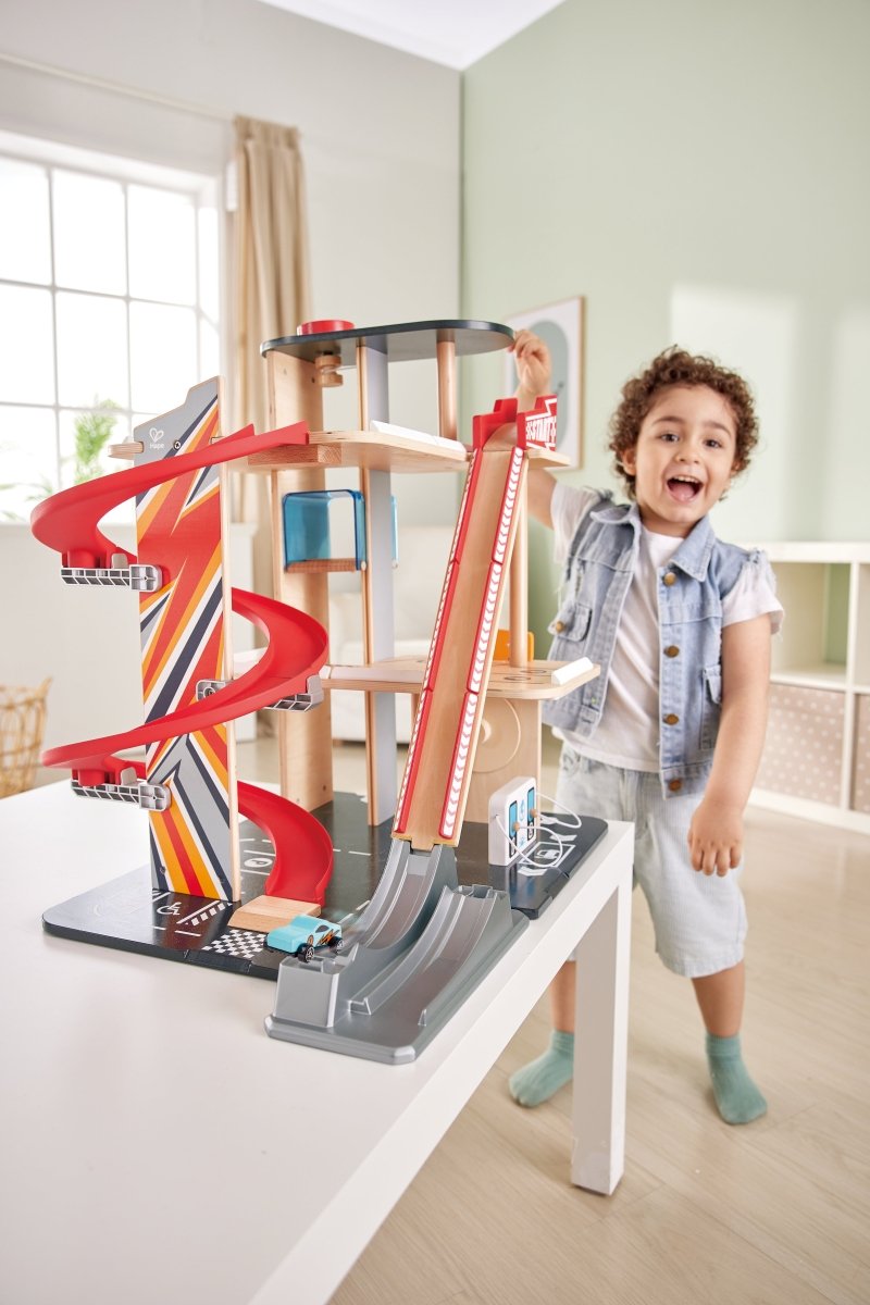 Hape Gearhead Stunt Garage - Premium for Kids in Qatar | Toysaro.com