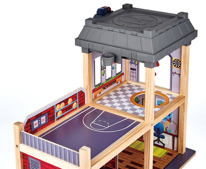 Hape Multi - Level City Fire Station & Fire Engine Toy - Premium for Kids in Qatar | Toysaro.com