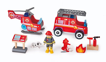 Hape Multi - Level City Fire Station & Fire Engine Toy - Premium for Kids in Qatar | Toysaro.com