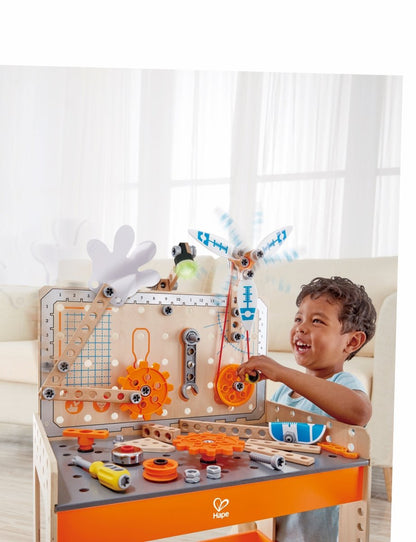 Hape Junior Inventor Deluxe Scientific Wooden Workbench 79pcs - Premium for Kids in Qatar | Toysaro.com