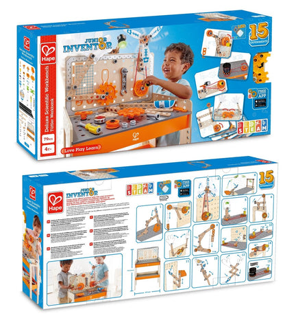 Hape Junior Inventor Deluxe Scientific Wooden Workbench 79pcs - Premium for Kids in Qatar | Toysaro.com