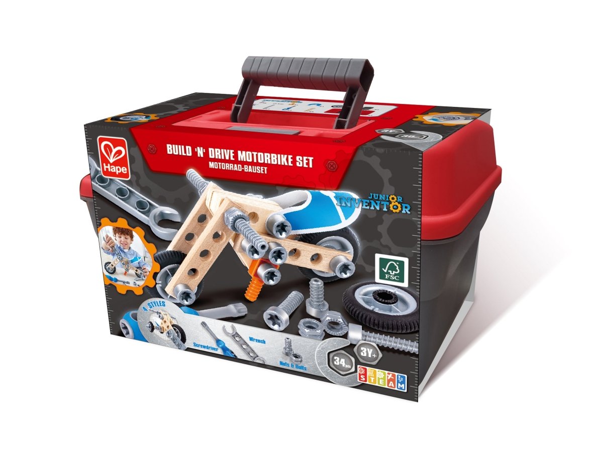 Hape Build 'N' Drive Motorbike Set - Premium for Kids in Qatar | Toysaro.com