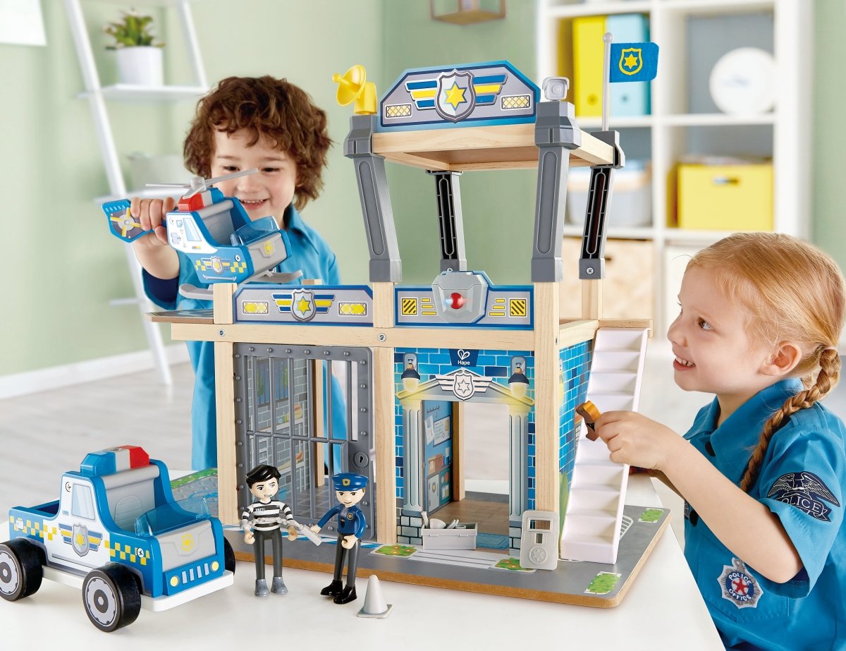 Hape Metro Police Dept Playset - Premium for Kids in Qatar | Toysaro.com