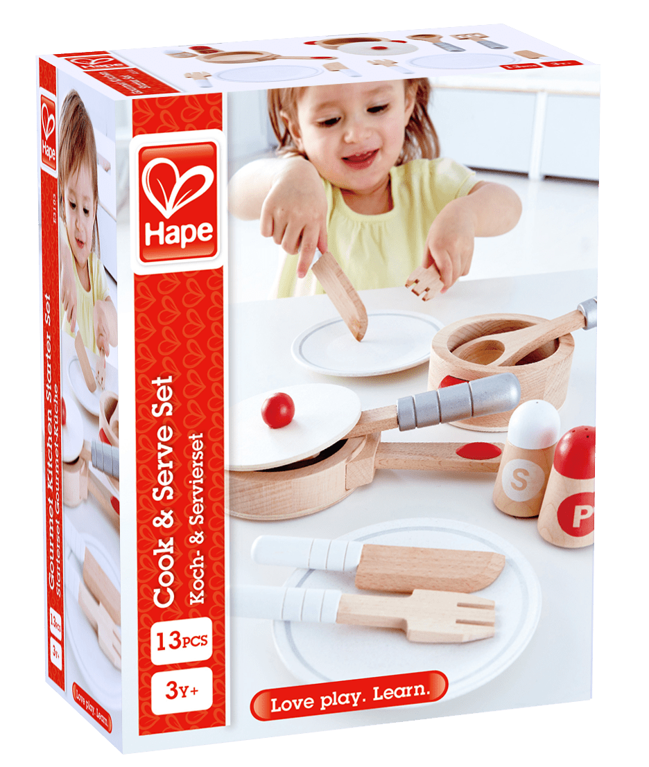 Hape Cook & Serve Kitchen and Food Set 13pcs - Premium for Kids in Qatar | Toysaro.com