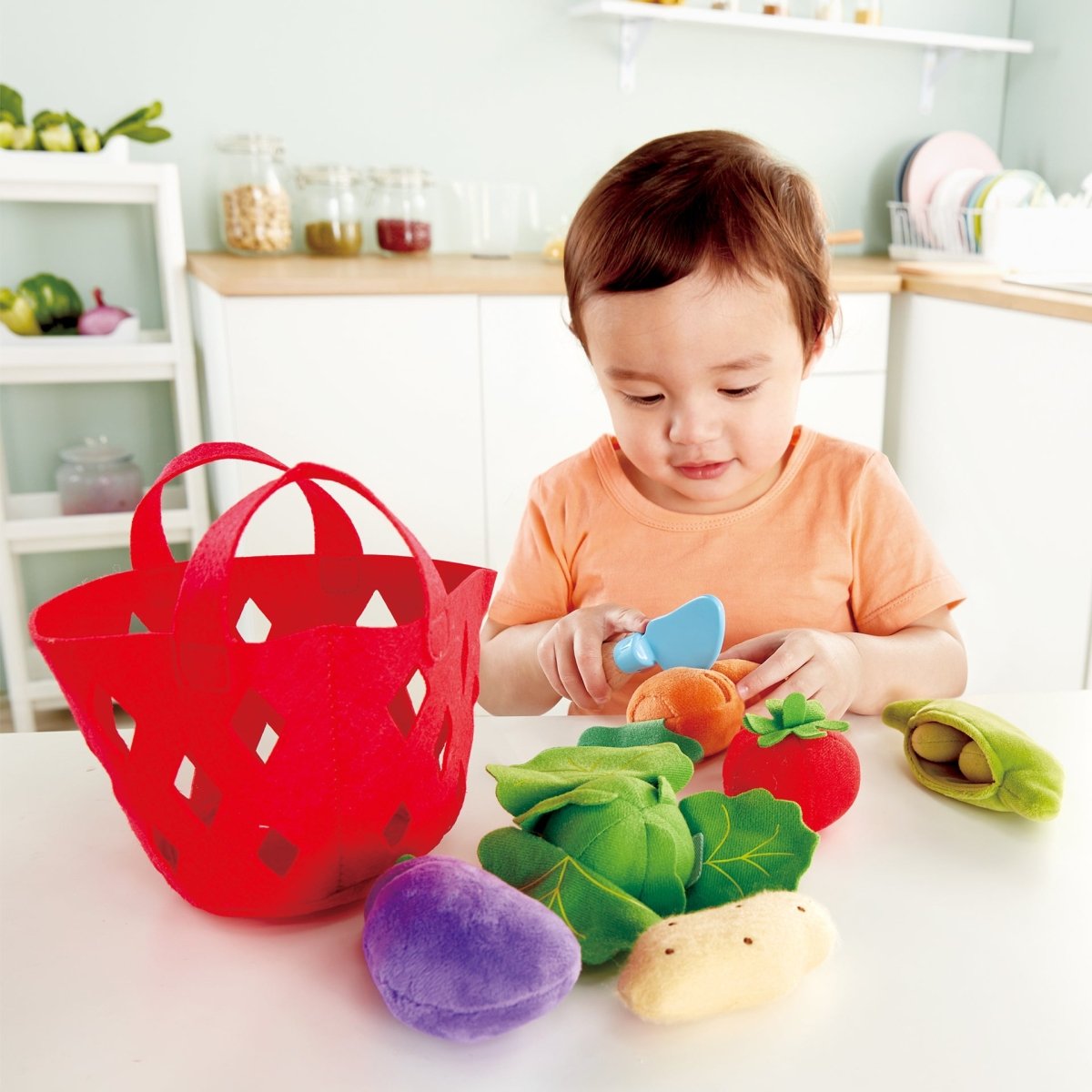 Hape Toddler Vegetable Basket Kitchen & Food Playset - Premium for Kids in Qatar | Toysaro.com