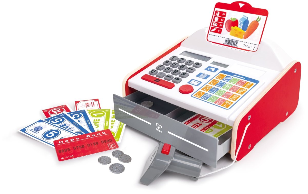 Hape Beep ’n’ Buy Toy Cash Register Kitchen Playset - Premium for Kids in Qatar | Toysaro.com