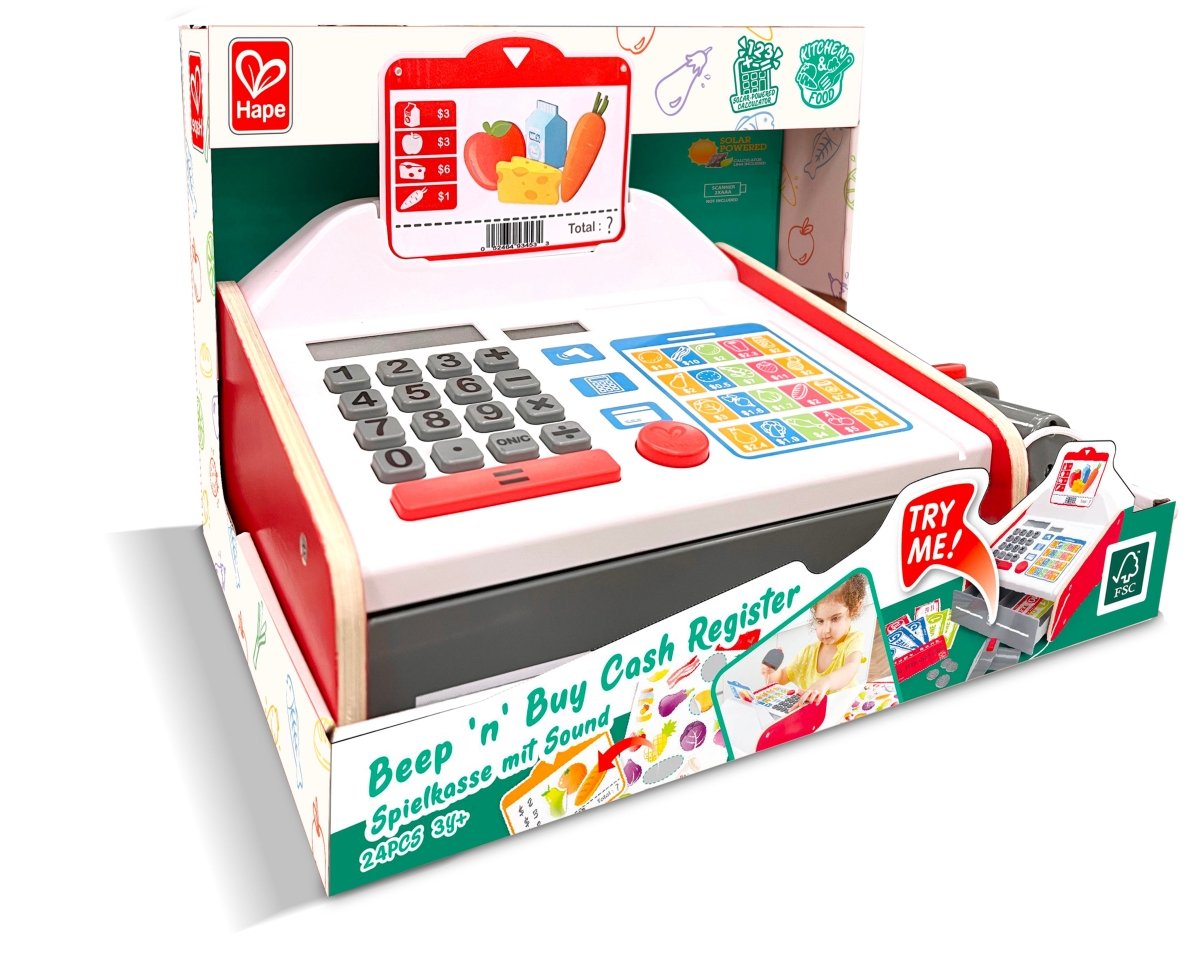 Hape Beep ’n’ Buy Toy Cash Register Kitchen Playset - Premium for Kids in Qatar | Toysaro.com