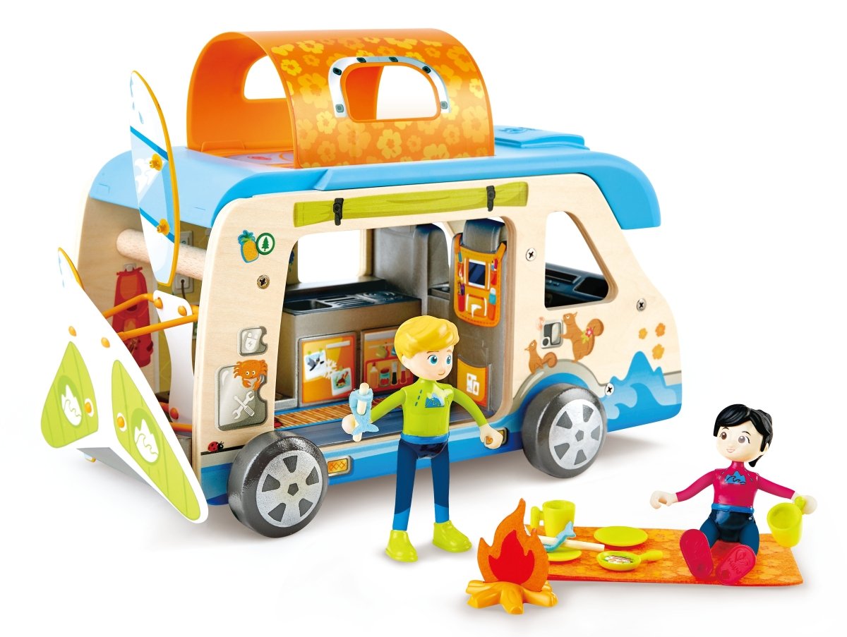 Hape Adventure Wooden Van Playset - 23pcs - Premium for Kids in Qatar | Toysaro.com