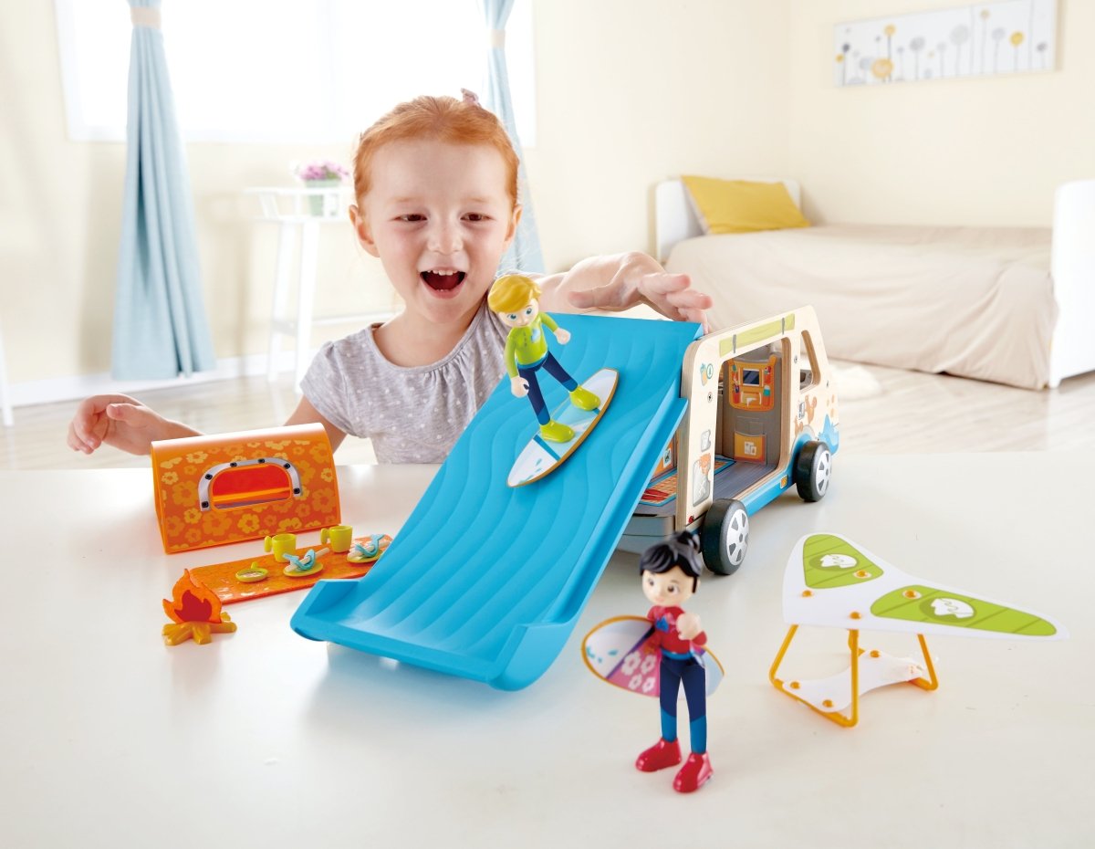 Hape Adventure Wooden Van Playset - 23pcs - Premium for Kids in Qatar | Toysaro.com