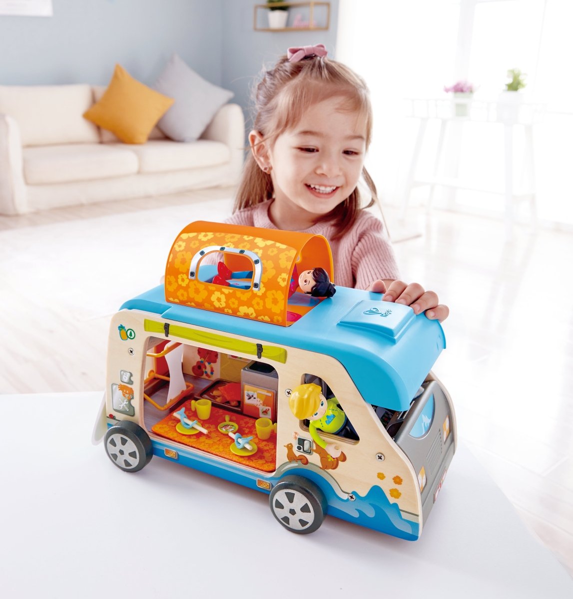 Hape Adventure Wooden Van Playset - 23pcs - Premium for Kids in Qatar | Toysaro.com