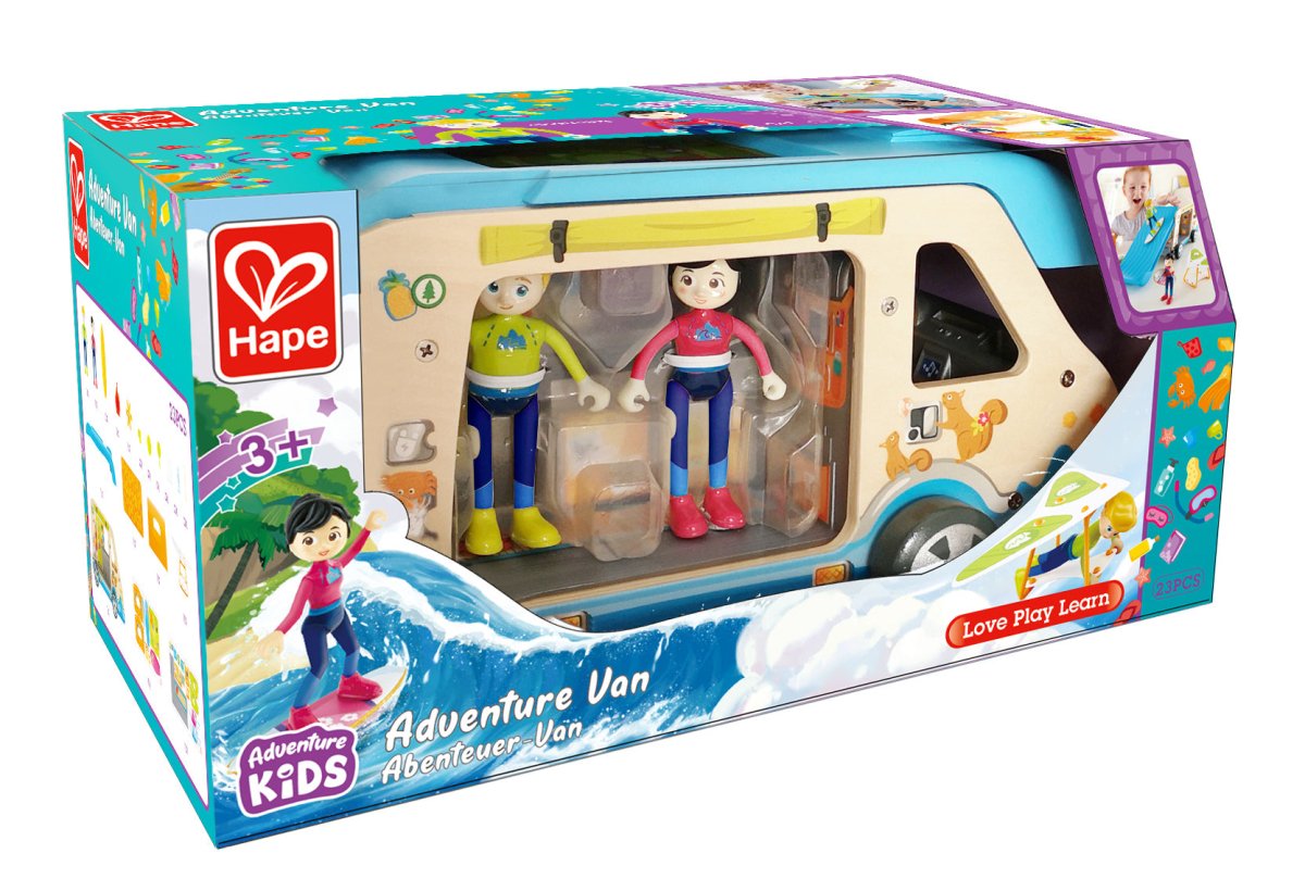 Hape Adventure Wooden Van Playset - 23pcs - Premium for Kids in Qatar | Toysaro.com