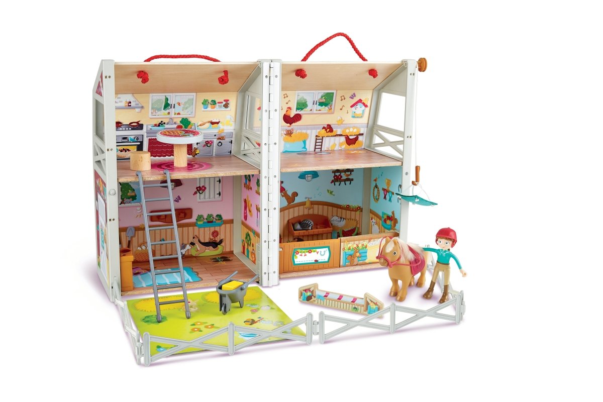 Hape Pony Club Ranch Playset with Accessories - Premium for Kids in Qatar | Toysaro.com