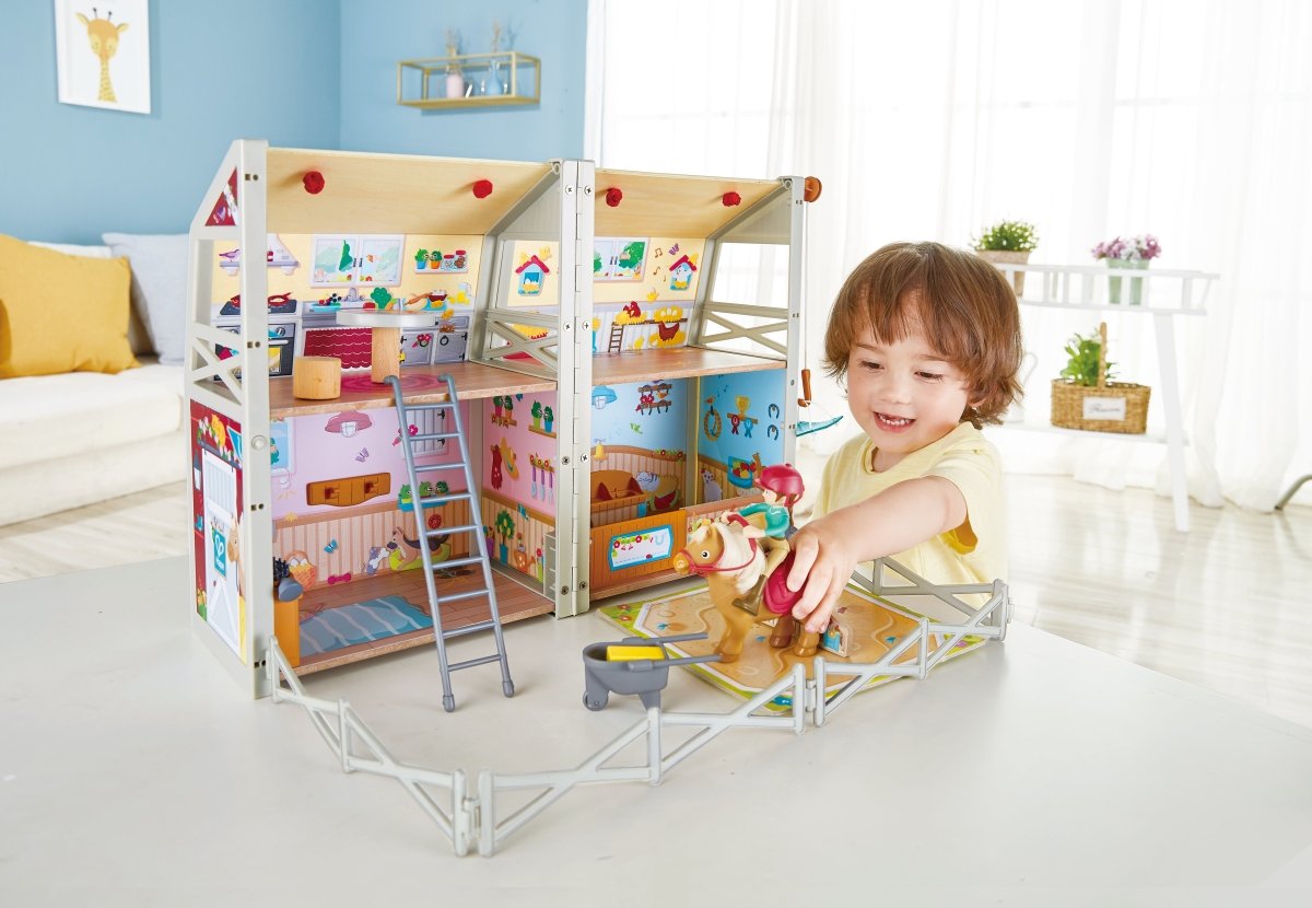 Hape Pony Club Ranch Playset with Accessories - Premium for Kids in Qatar | Toysaro.com