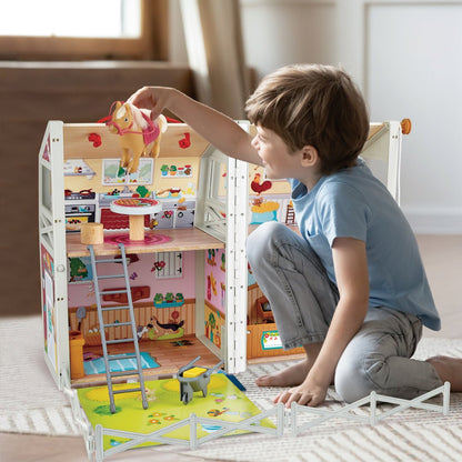 Hape Pony Club Ranch Playset with Accessories - Premium for Kids in Qatar | Toysaro.com