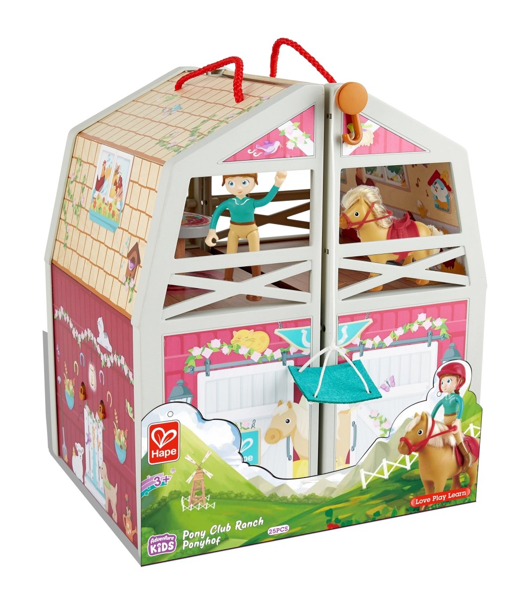 Hape Pony Club Ranch Playset with Accessories - Premium for Kids in Qatar | Toysaro.com