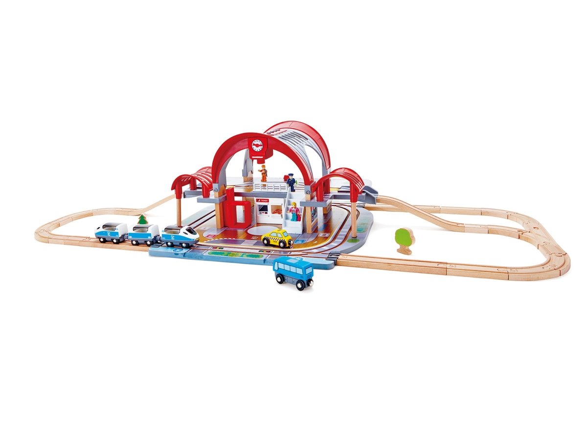Hape Grand City Station Wooden Railway Set - Premium for Kids in Qatar | Toysaro.com