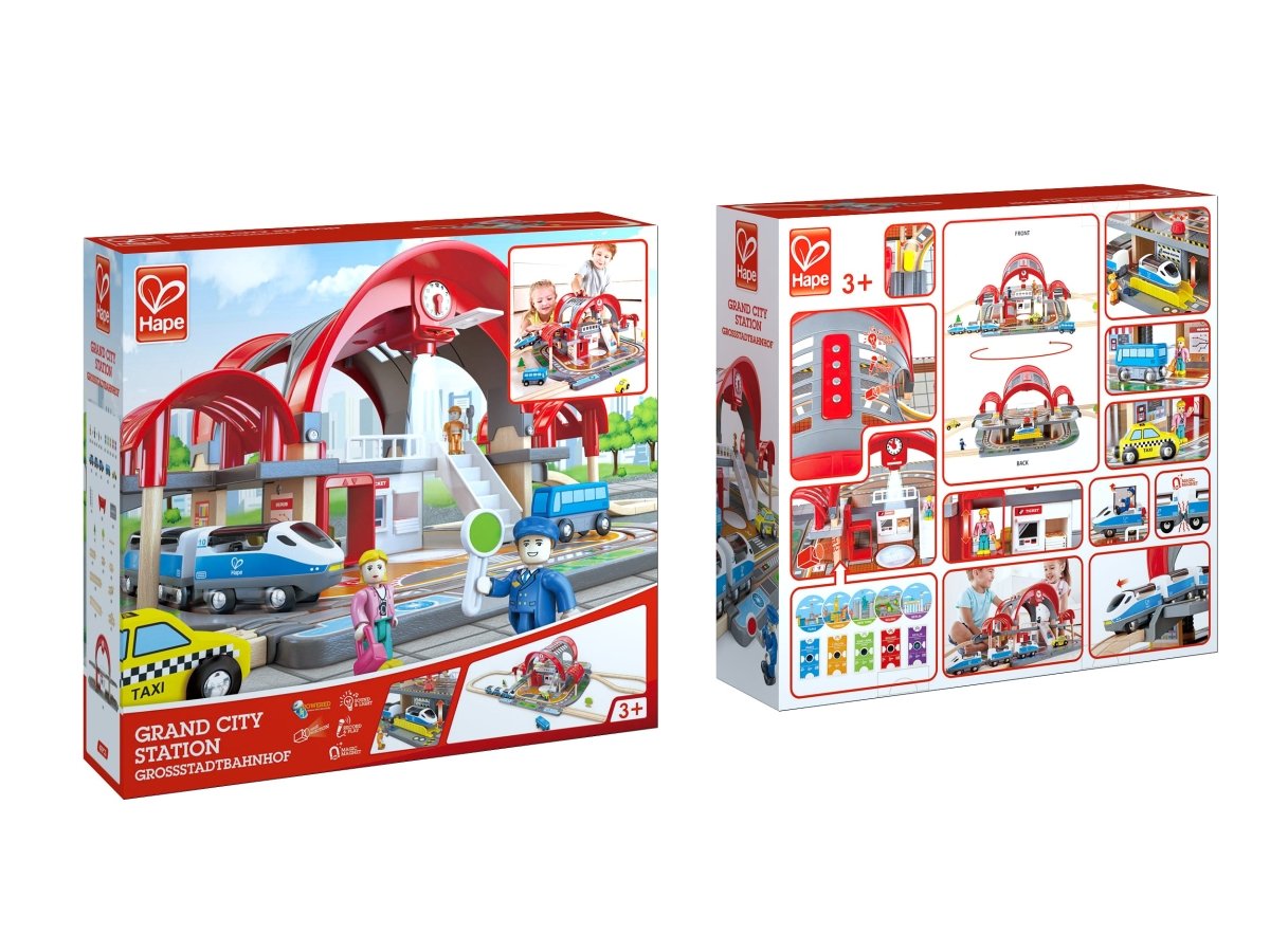 Hape Grand City Station Wooden Railway Set - Premium for Kids in Qatar | Toysaro.com