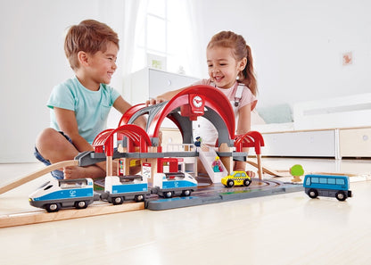 Hape Grand City Station Wooden Railway Set - Premium for Kids in Qatar | Toysaro.com