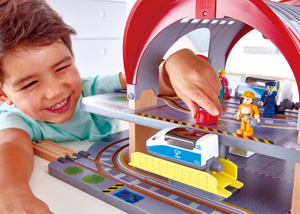Hape Grand City Station Wooden Railway Set - Premium for Kids in Qatar | Toysaro.com