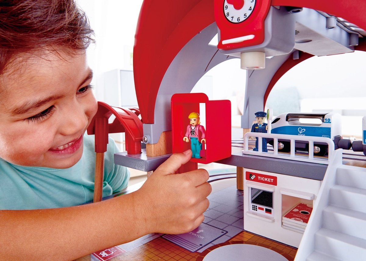 Hape Grand City Station Wooden Railway Set - Premium for Kids in Qatar | Toysaro.com