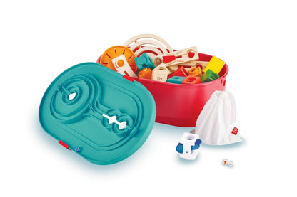 Hape Quadrilla Stack Track Marble Run Set 28pcs + 30 marbles - Premium for Kids in Qatar | Toysaro.com