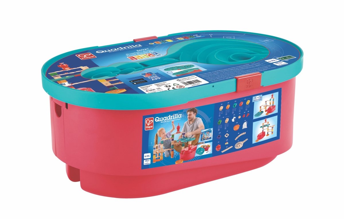 Hape Quadrilla Stack Track Marble Run Set 28pcs + 30 marbles - Premium for Kids in Qatar | Toysaro.com